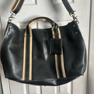 A.P.C. Black and Tan Leather Tote
